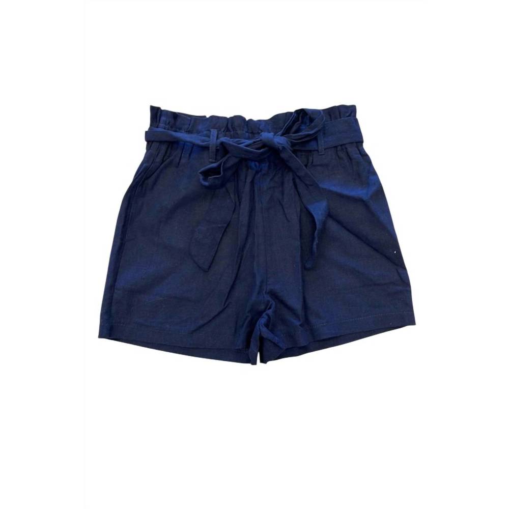 NEW HEART & HIPS women's tie linen shorts in navy